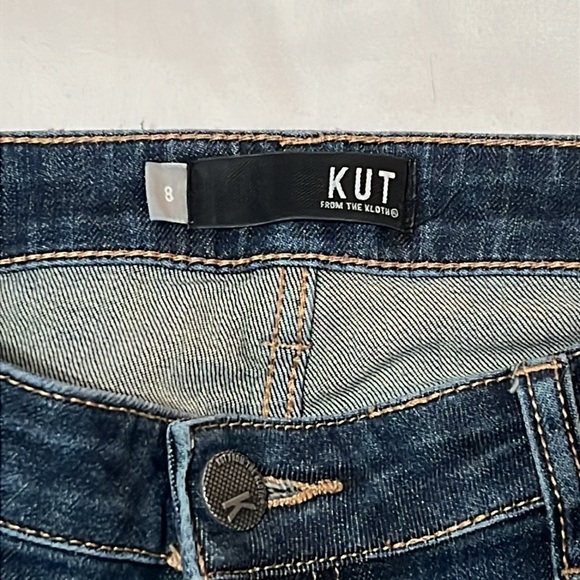 Kut from the Kloth Mid Rise Straight Leg Dark Wash Jeans - Picture 5 of 6